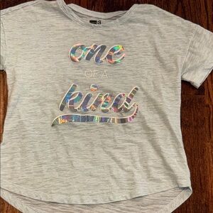 Crazy 8 Girls Light Blue Gray Tee with One Of A Kind